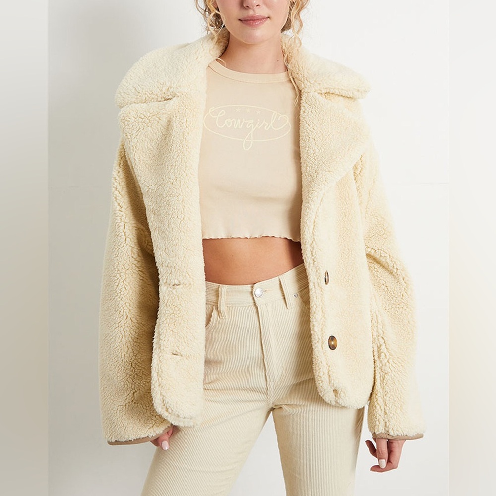 NWT‎ Free People Joplin Cozy Jacket Ivory Size Small - Picture 4 of 9